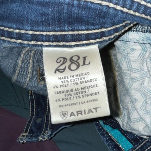 Ariat Womens Jeans Size 28L Dark Wash Embroidered Bootcut Western Denim - Picture 7 of 7